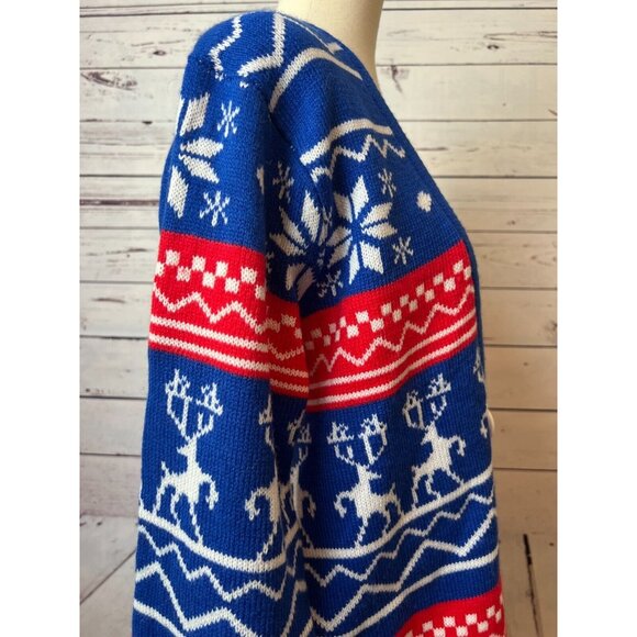 Jolly Sweaters Cardigan size Medium Ugly Christmas Sweater Knit Nordic Mens - Picture 6 of 8